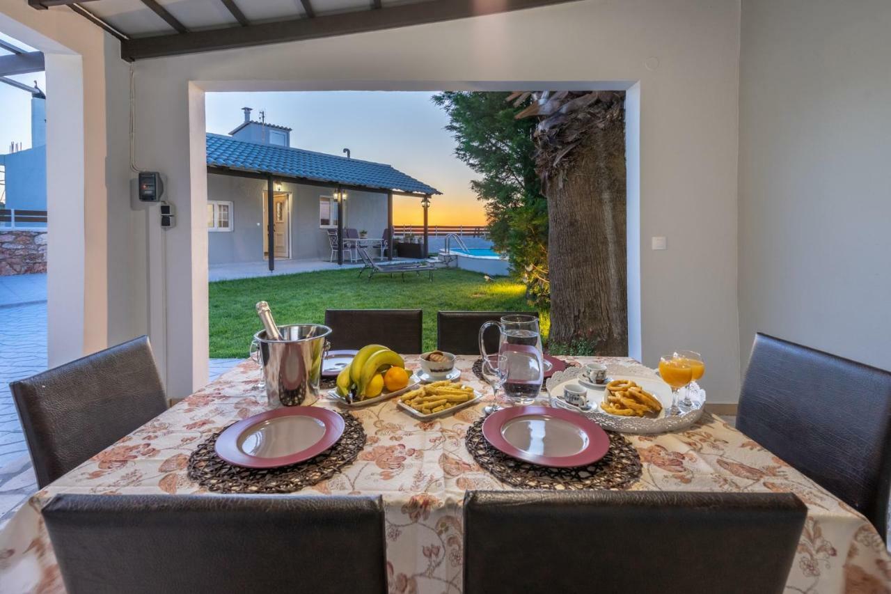 Fontana Luxury Villa Salakos With Pool Near Beach Zewnętrze zdjęcie
